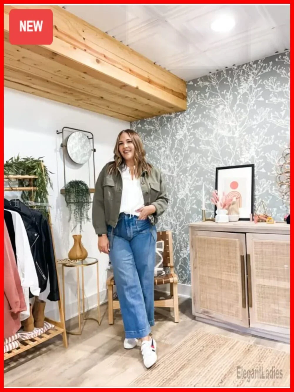 Women's Cropped Military Jacket with Pockets, Oversized Utility Anorak,